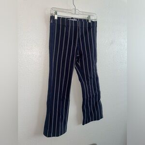 Derek Lam 10 Crosby - Navy striped cropped pants